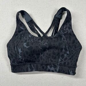 Lululemon Sports Bra Womens 4 Free to Be Elevated Leopard Print Gym Yoga